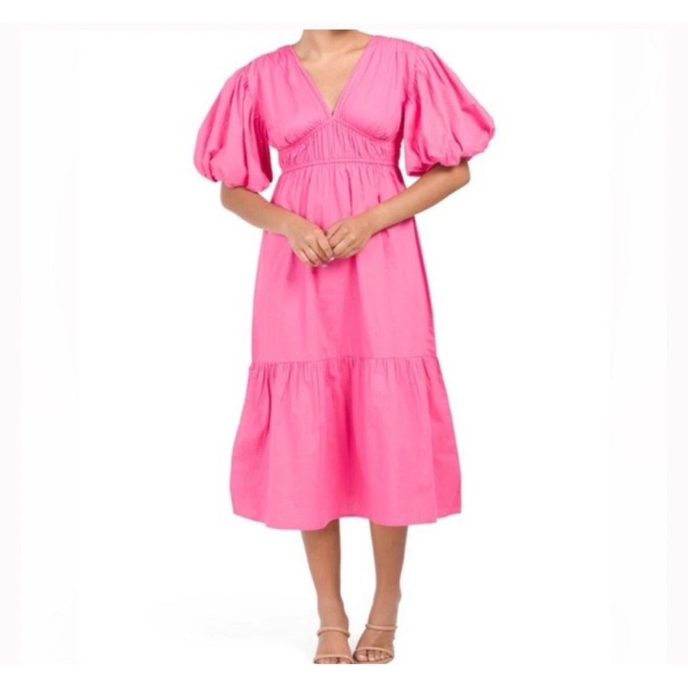 Jessica Simpson Vibrant Pink Midi Dress